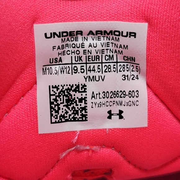 Under Armour HOVR Mega 2 Athletic Shoes Pink Men\'s Size 10.5 3026629-603 New